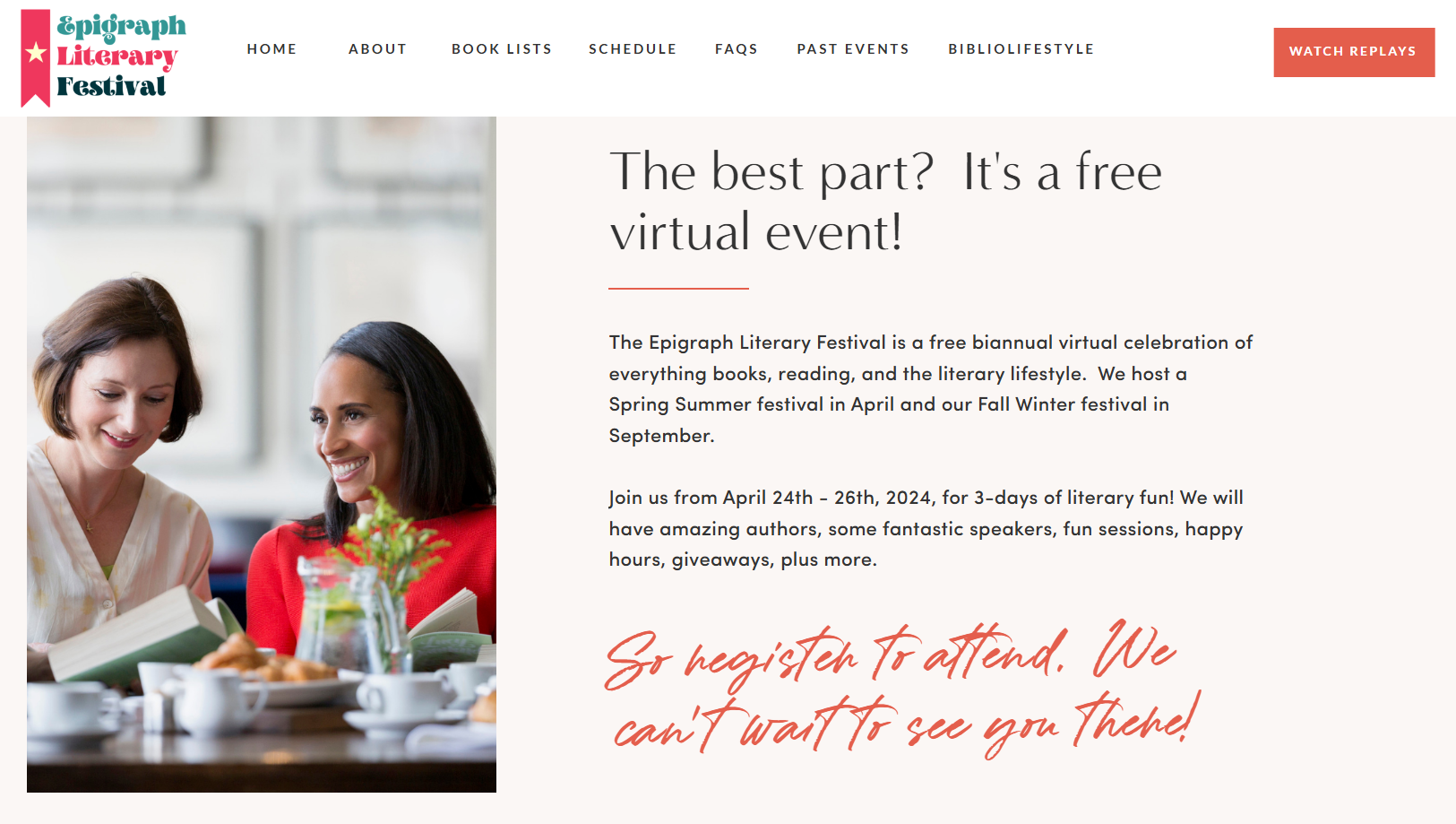 Epigraph, a free virtual book reading festival