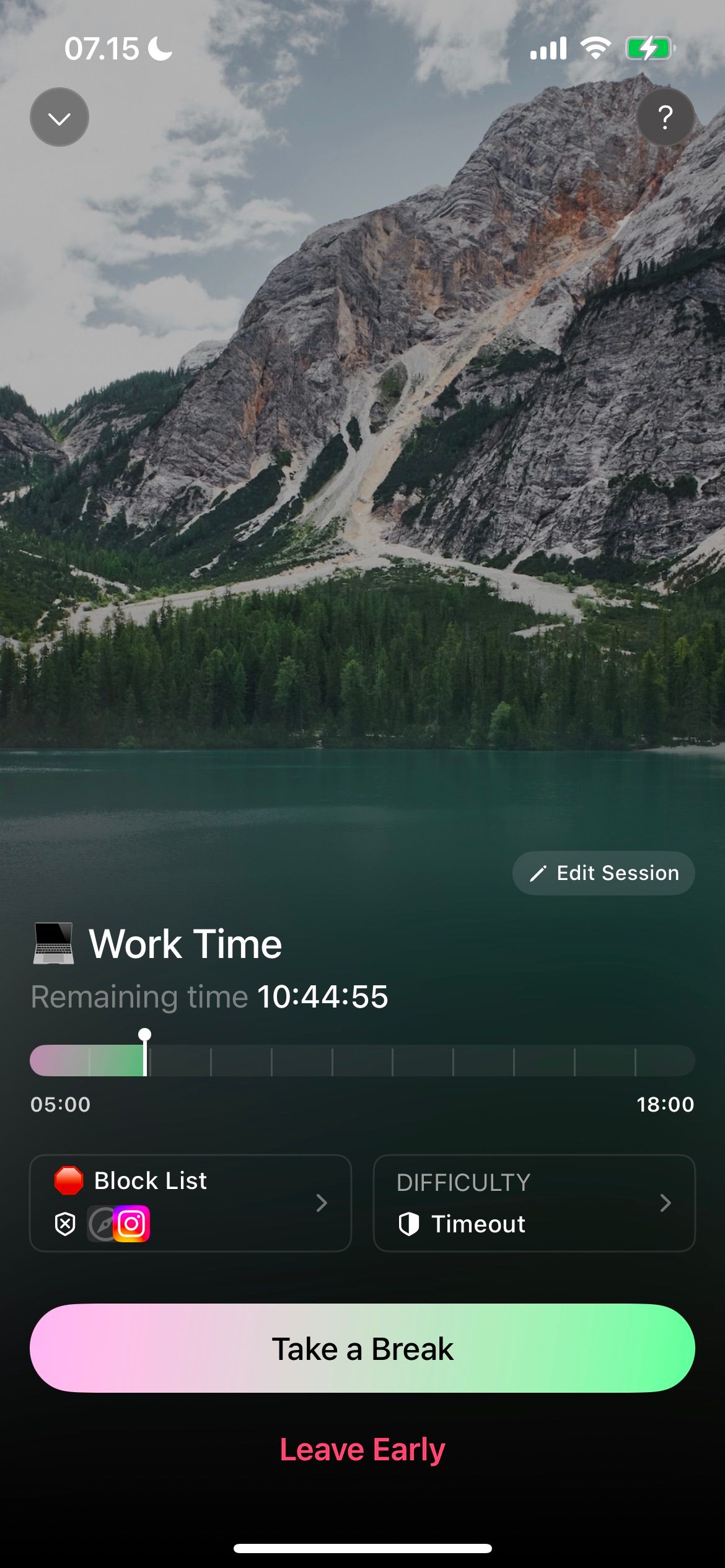 Opal iPhone Work Mode With Instagram Blocked