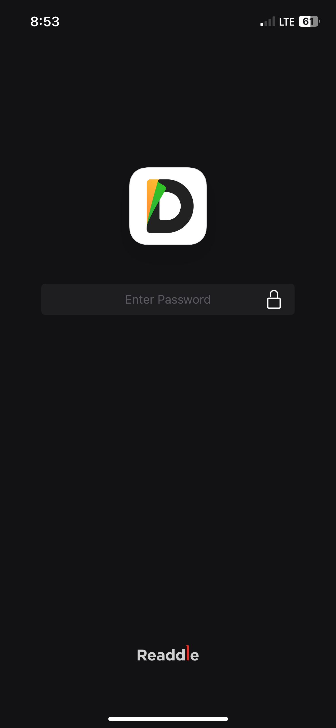 The passcode screen in Documents on iPhone.