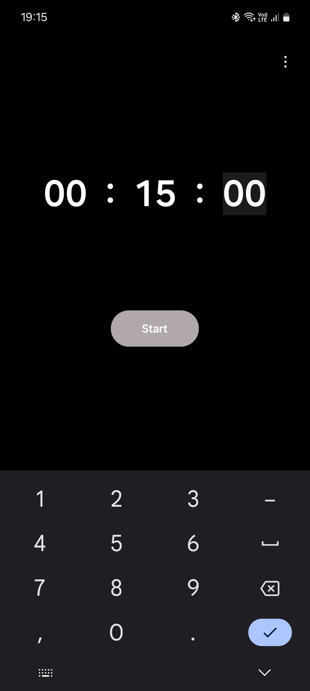 Samsung Clock set timer interface