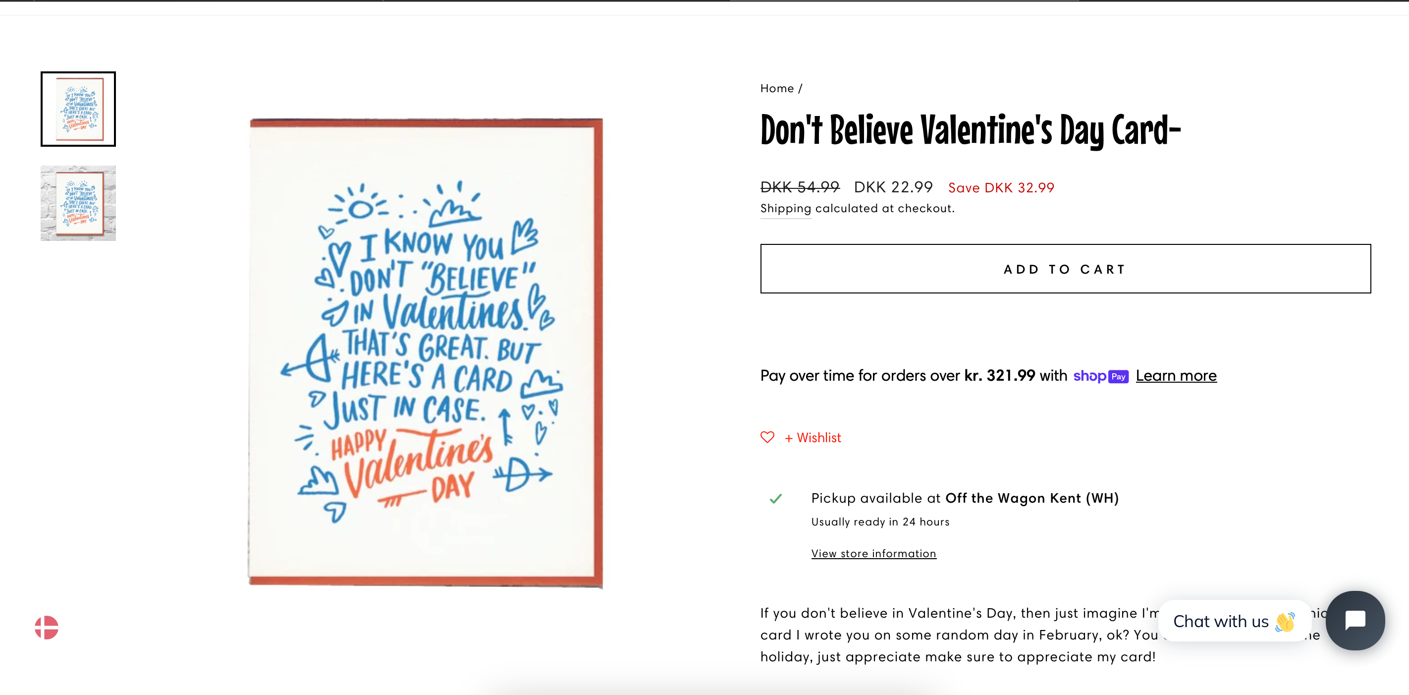 Off the Wagon Valentine's Day Card