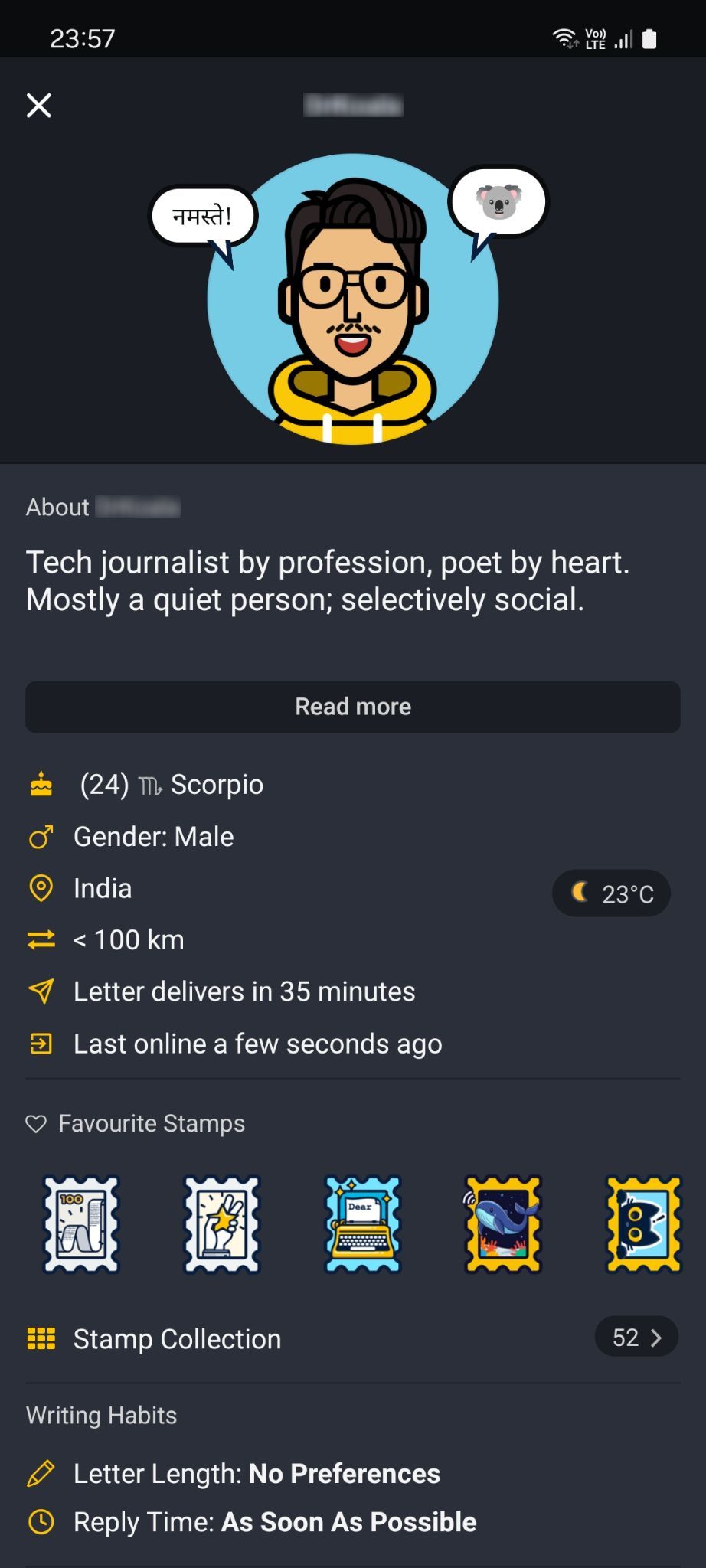 Slowly profile and bio interface