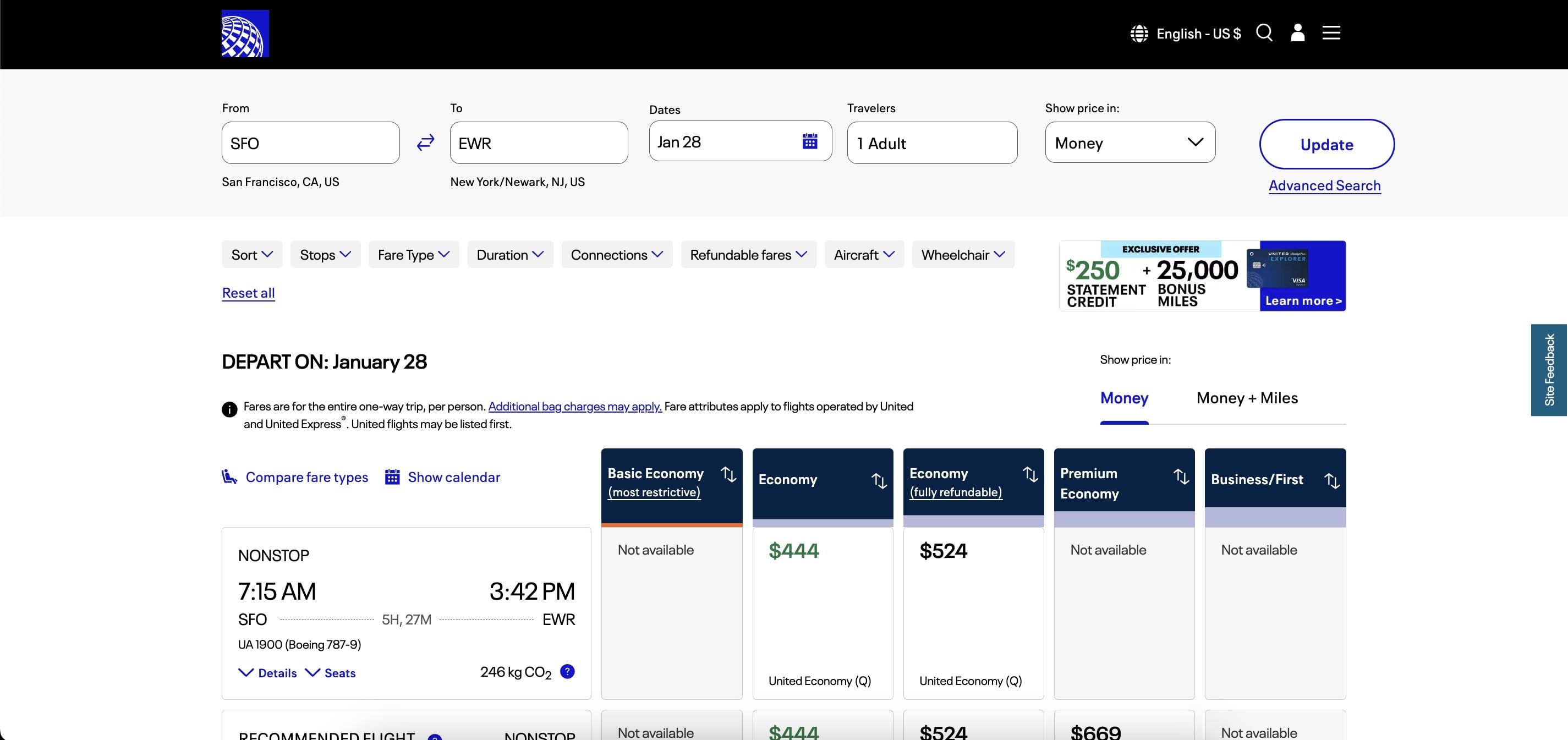 united airlines flight booking