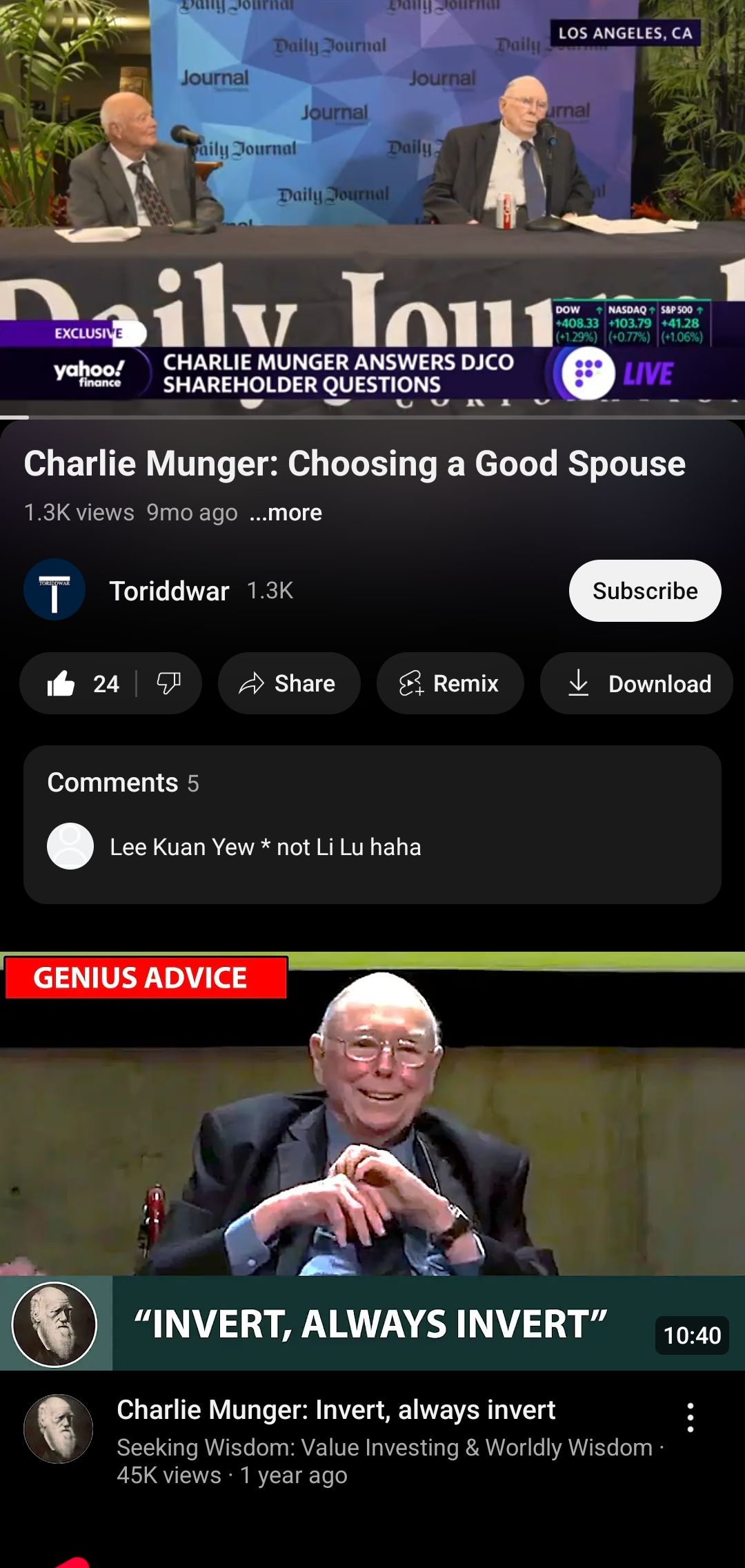 charlie munger interview on youtube