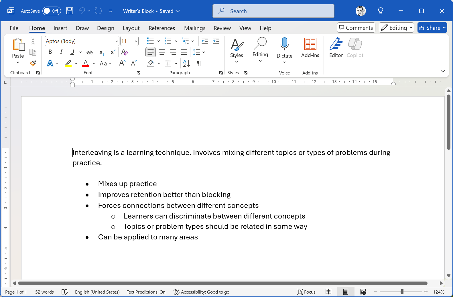 Microsoft Word Bullet Points