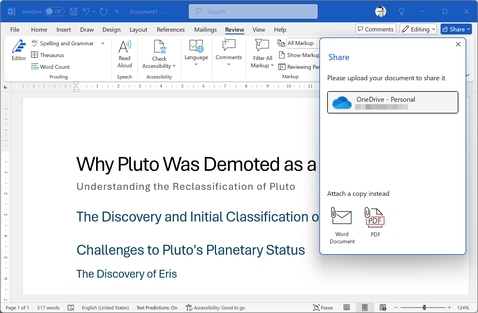 Microsoft Word Share and Collaborate