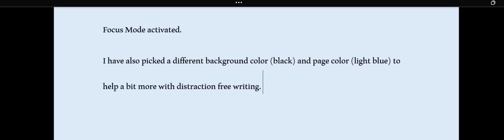 Microsoft Word with Focus Mode enabled