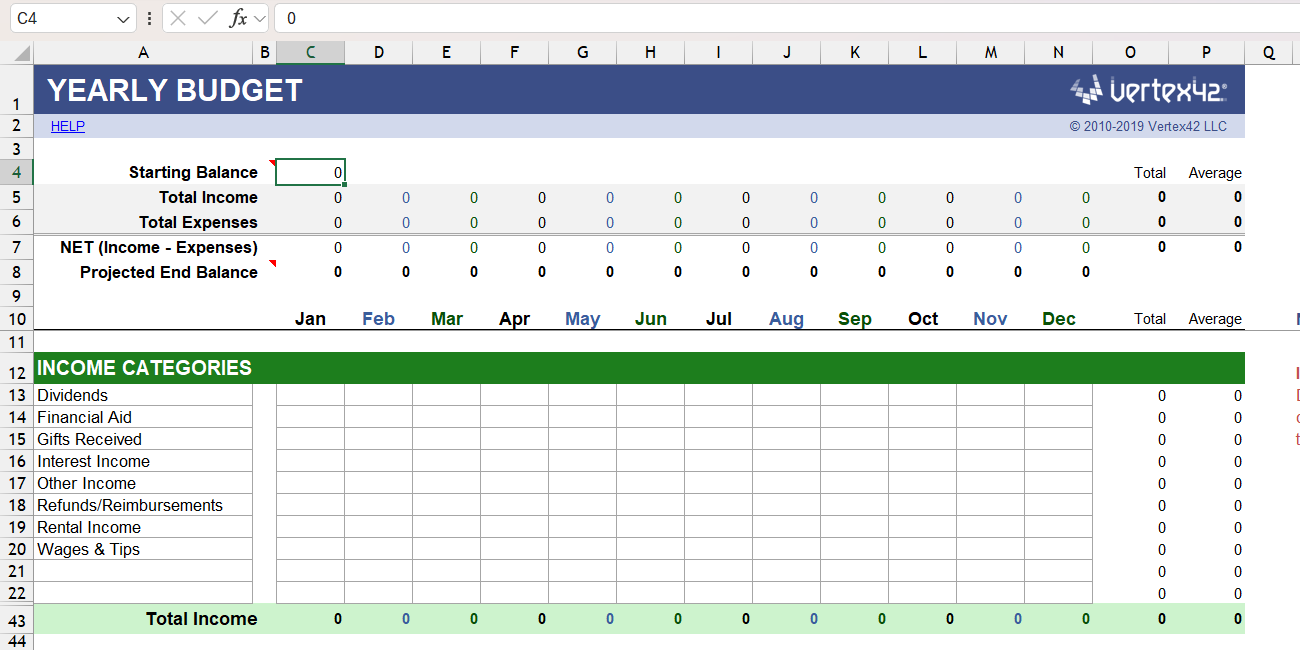 The Money Management Template in Excel.