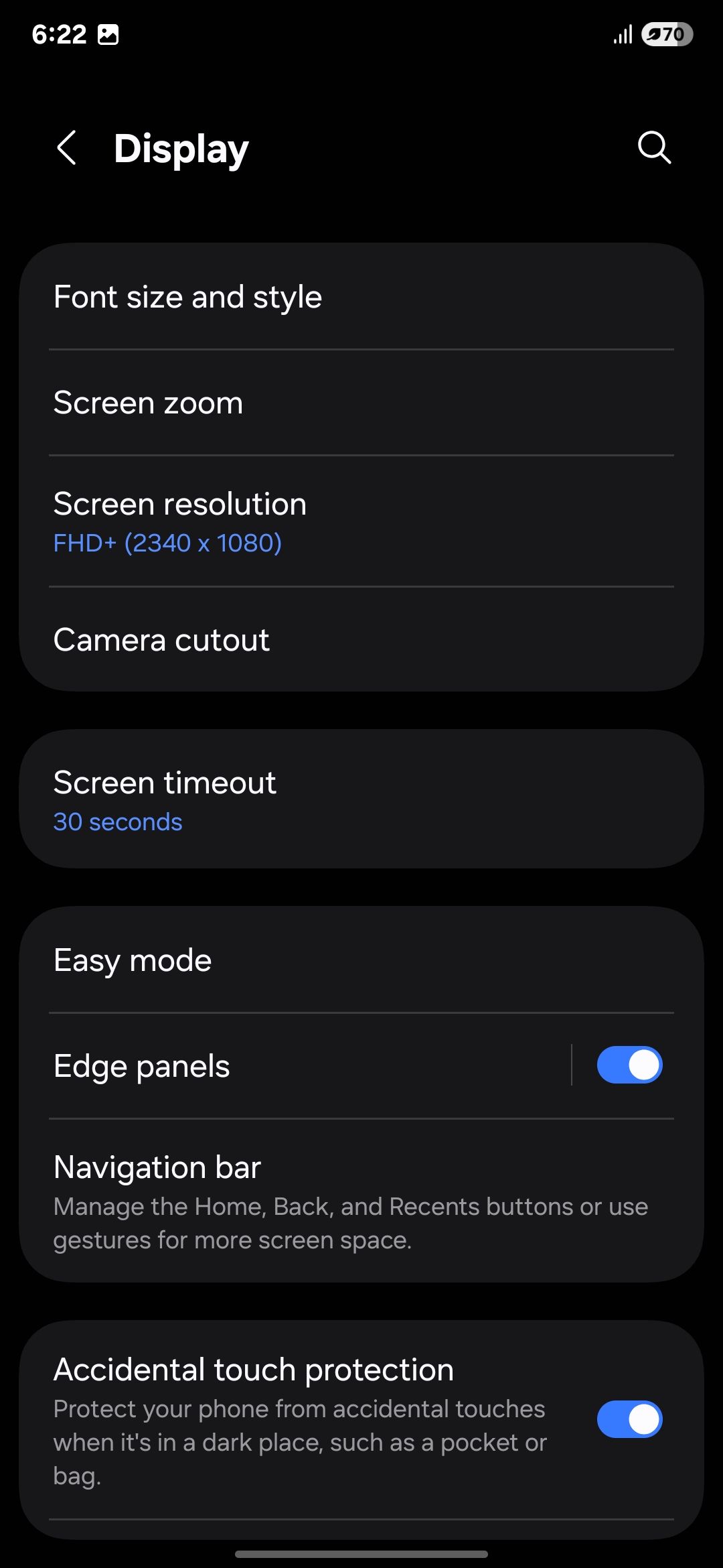 Activate Accidental Touch Protection in Settings