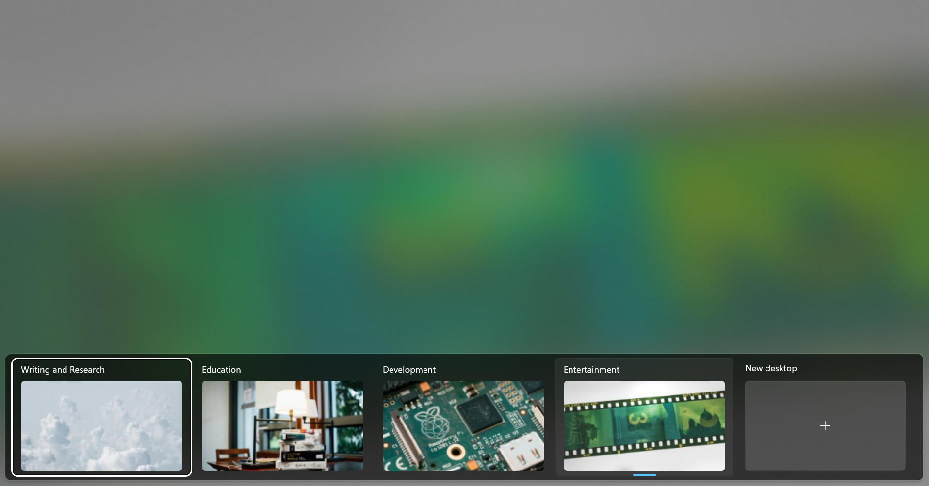 Creating a new Virtual Desktop for a specific task