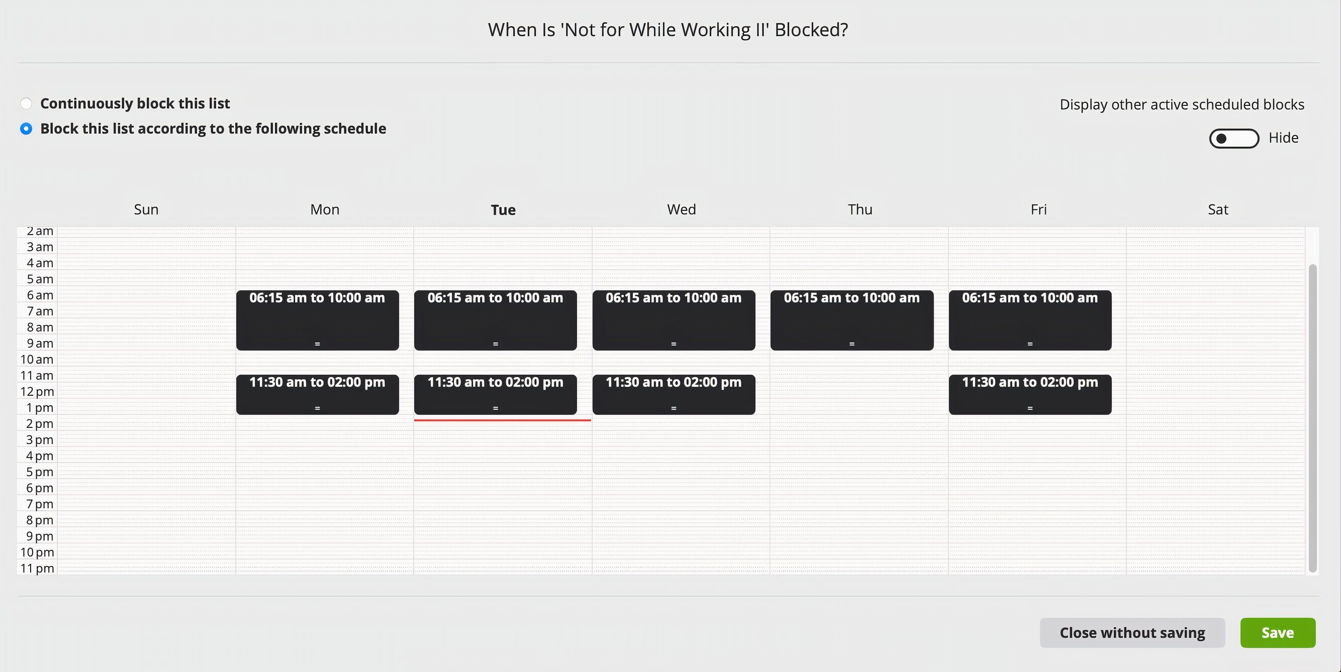 Cold Turkey Scheduling Features