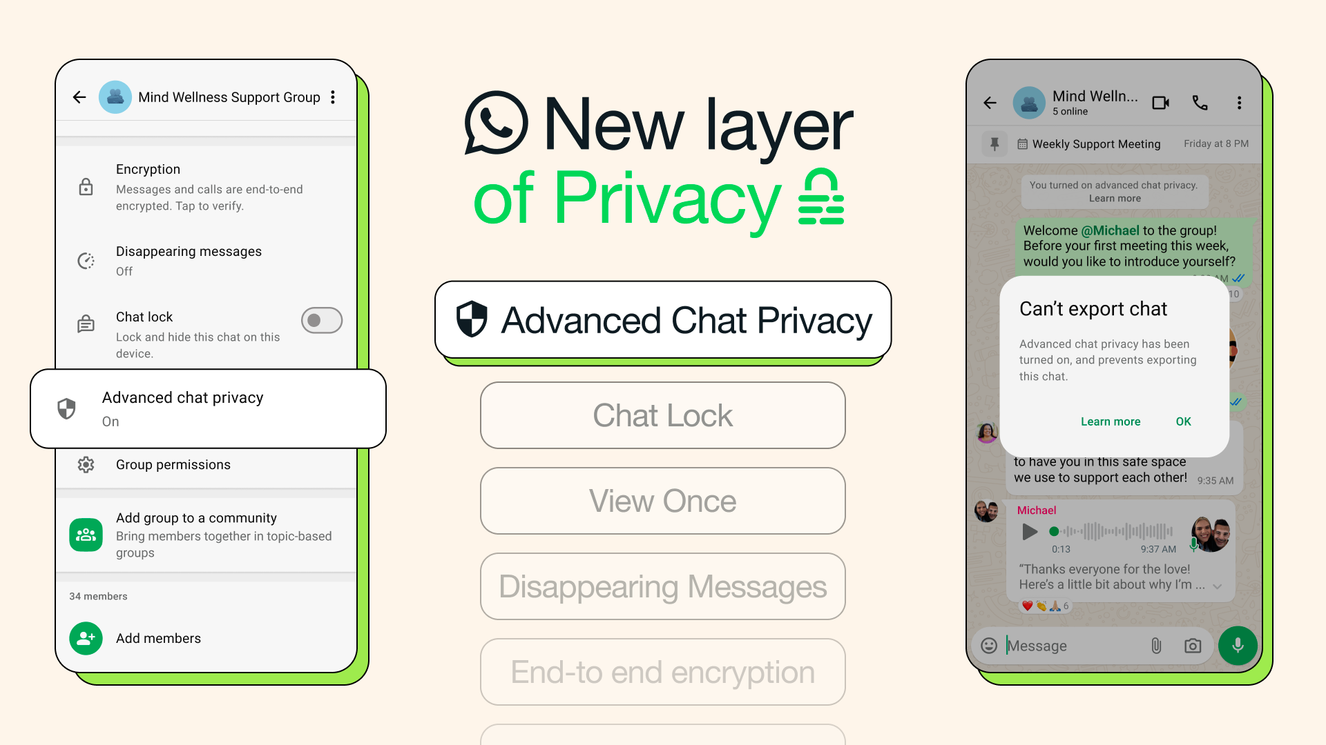 WhatsApp Advanced Chat Privacy feature