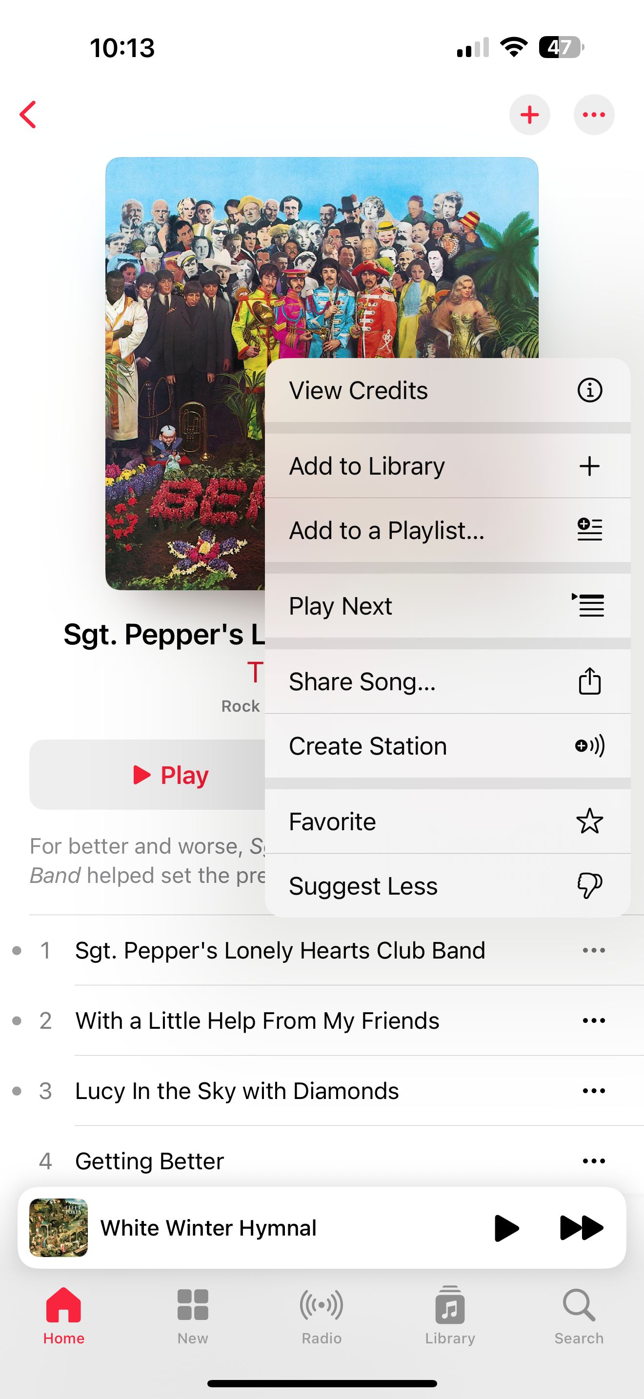 Создание радиостанции в Apple Music. 