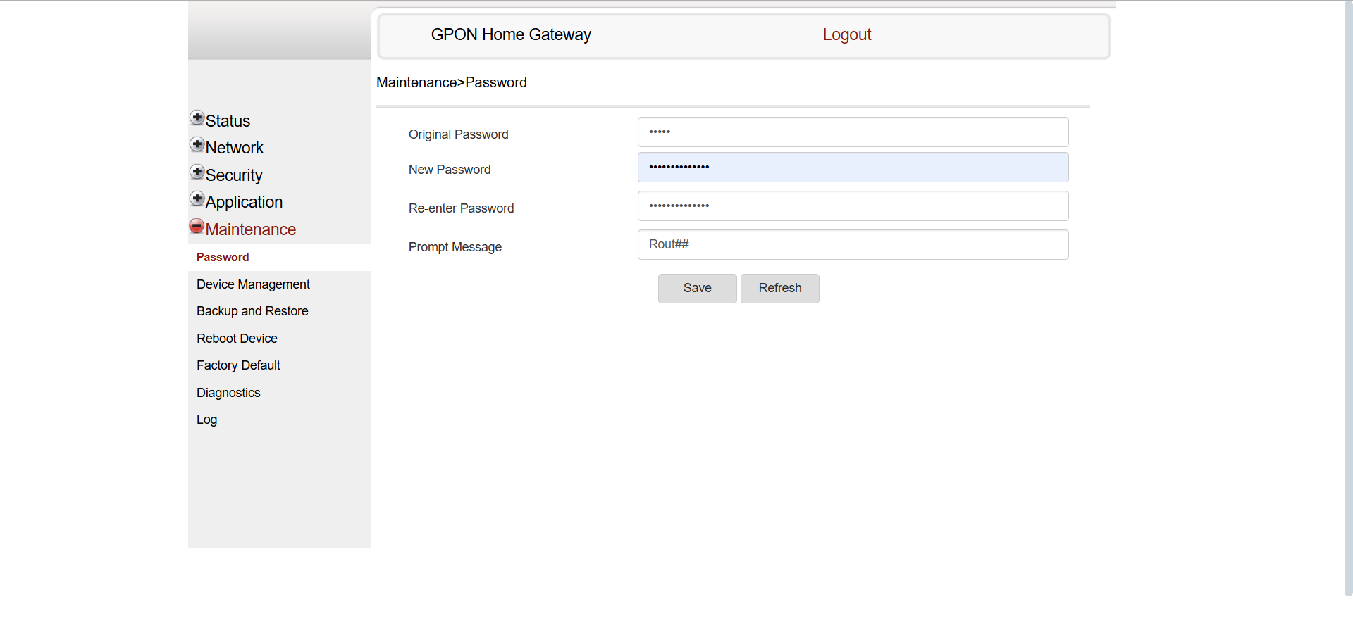 Chaning Router Password