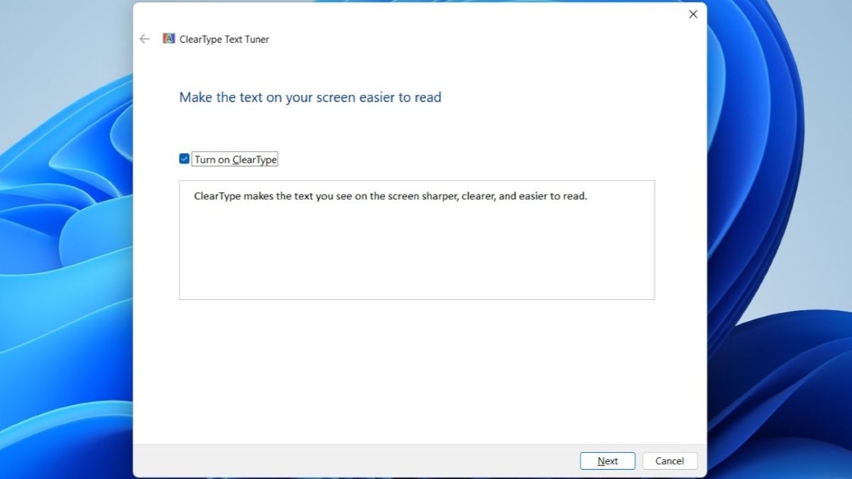 ClearType text tuner on Windows