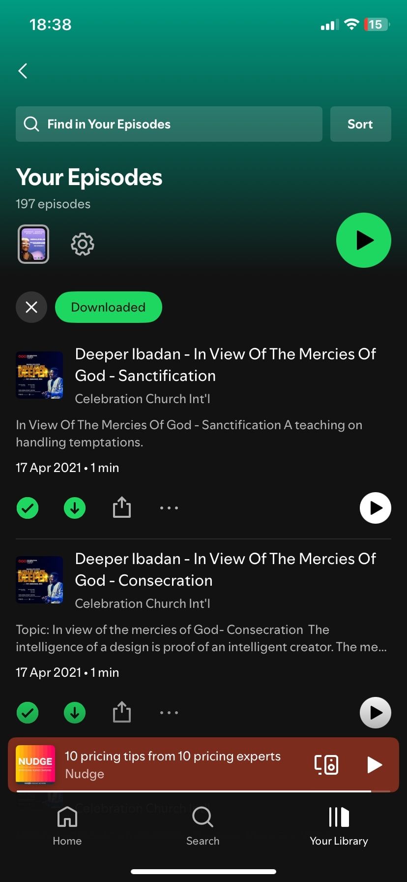 Загрузка эпизодов подкастов на Spotify