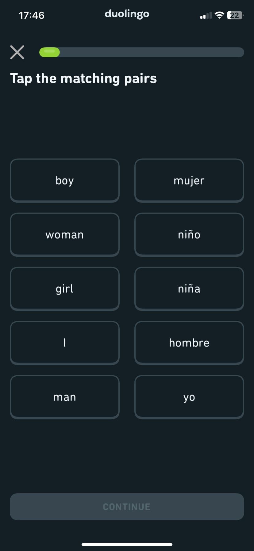 страница урока в Duolingo