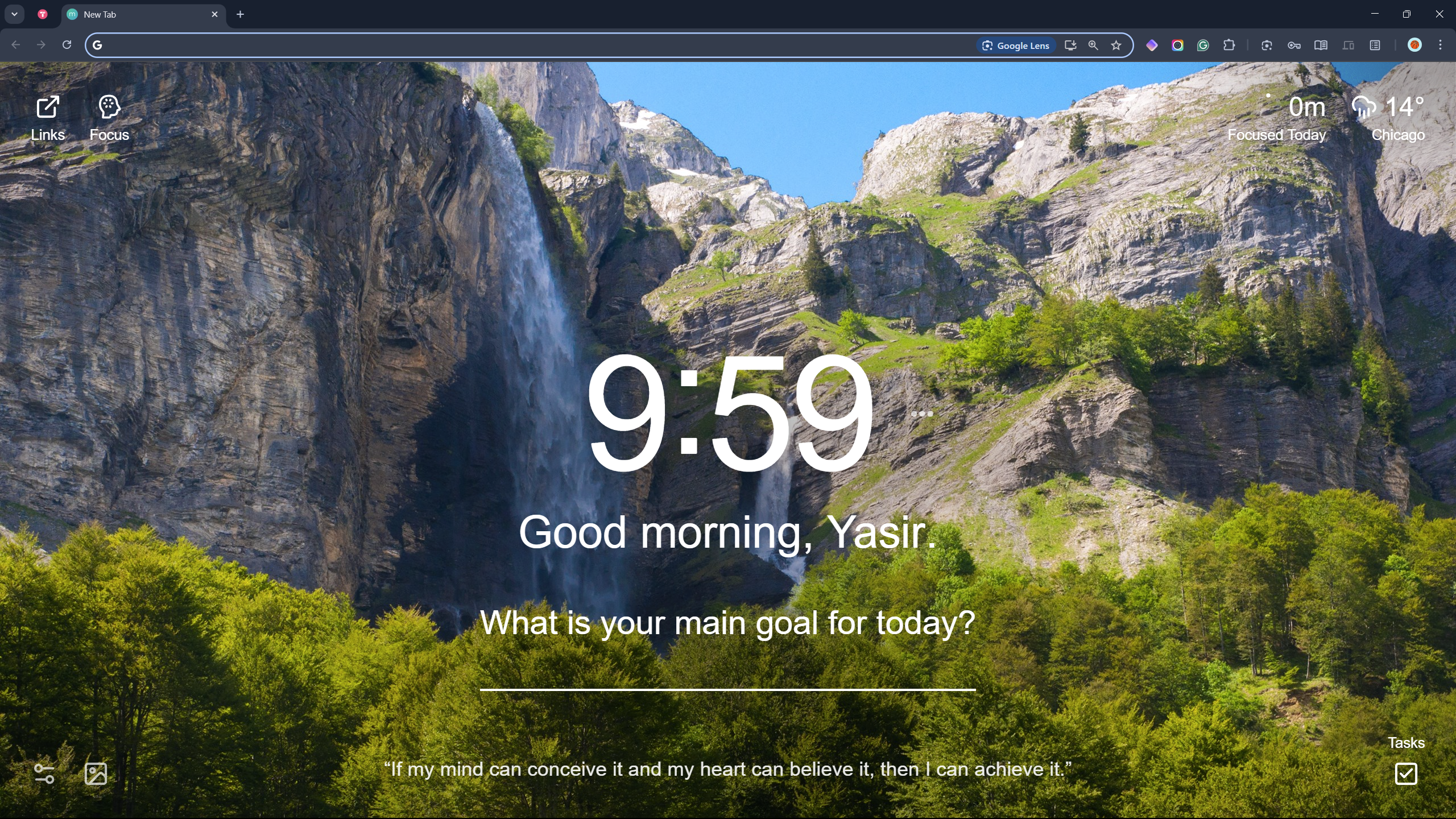 Google Chrome Minimalist the browser with the new time tab