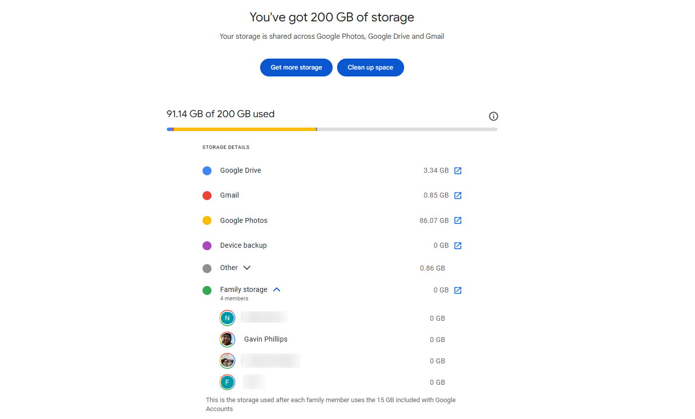 Google a Storage Count Details in List.