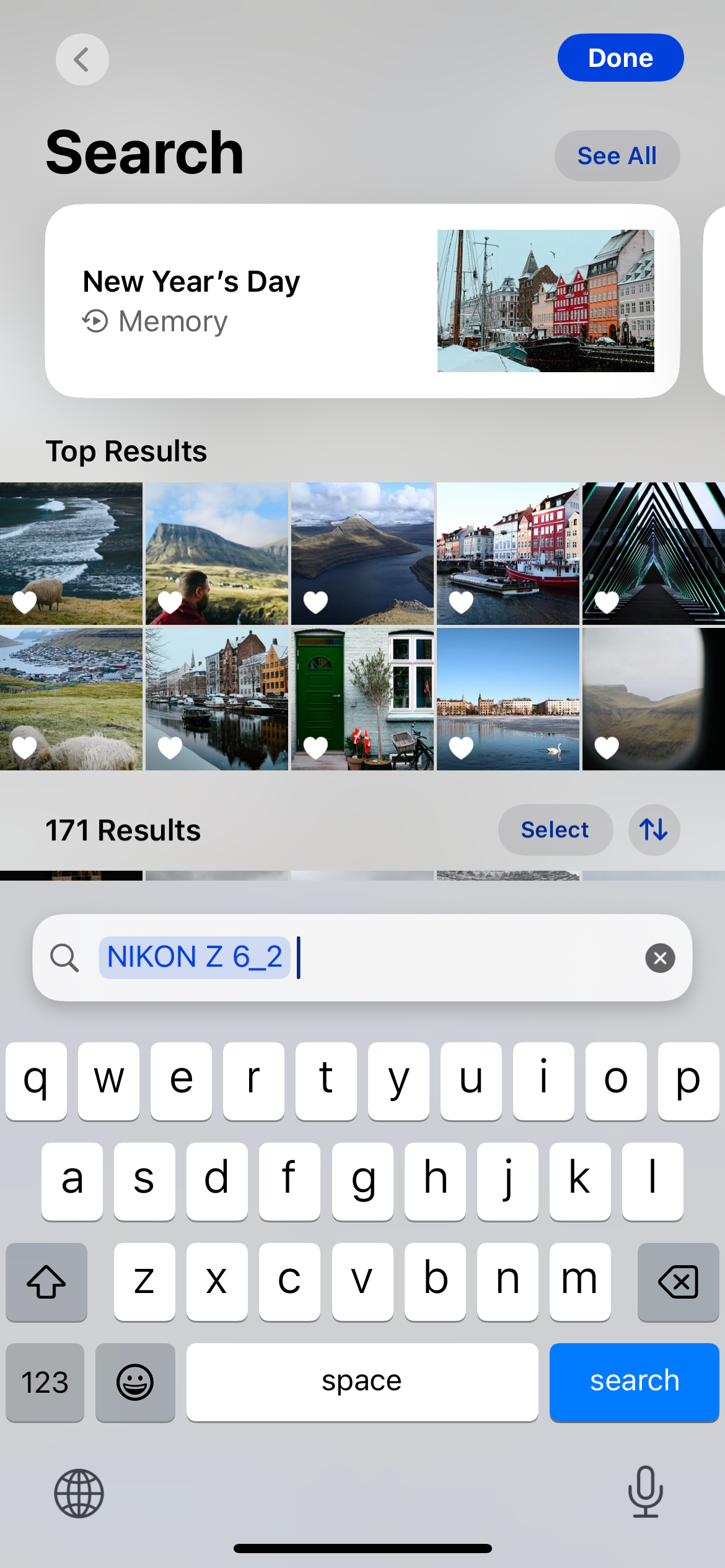 Finding Nikon photos uploaded to the Photos app