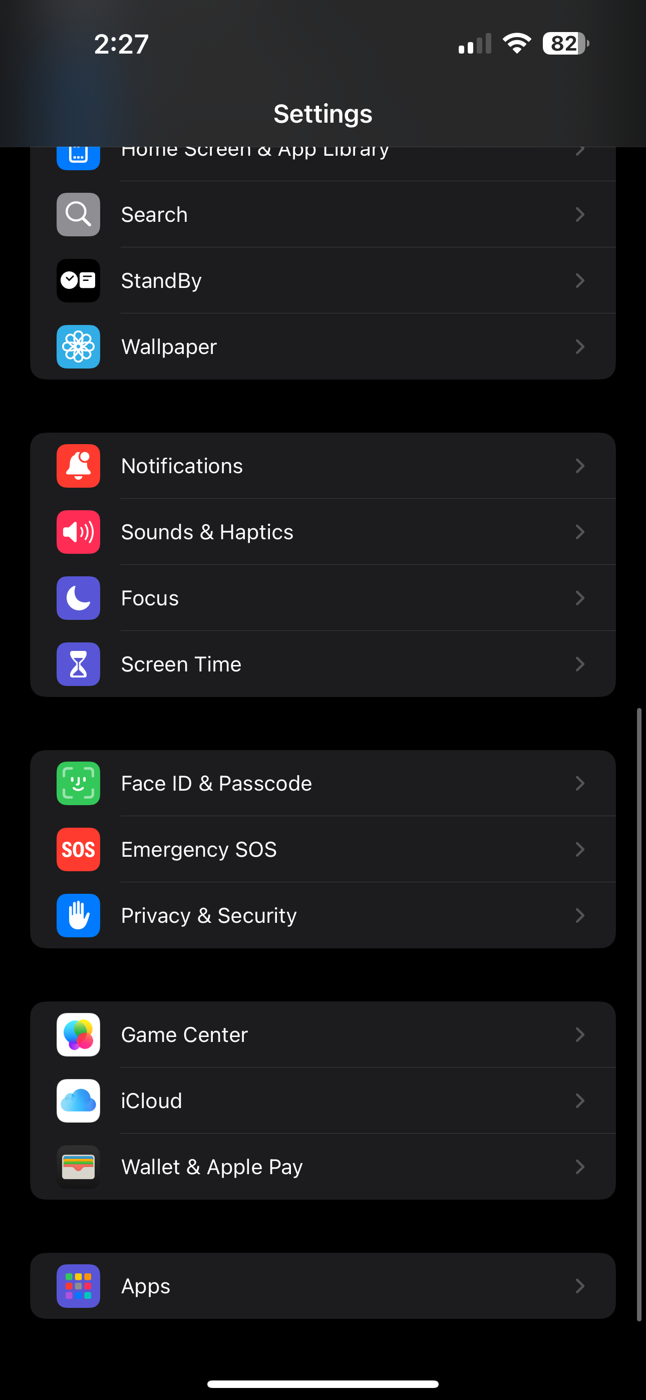 IPhone Settings page with Face & Passcode ID