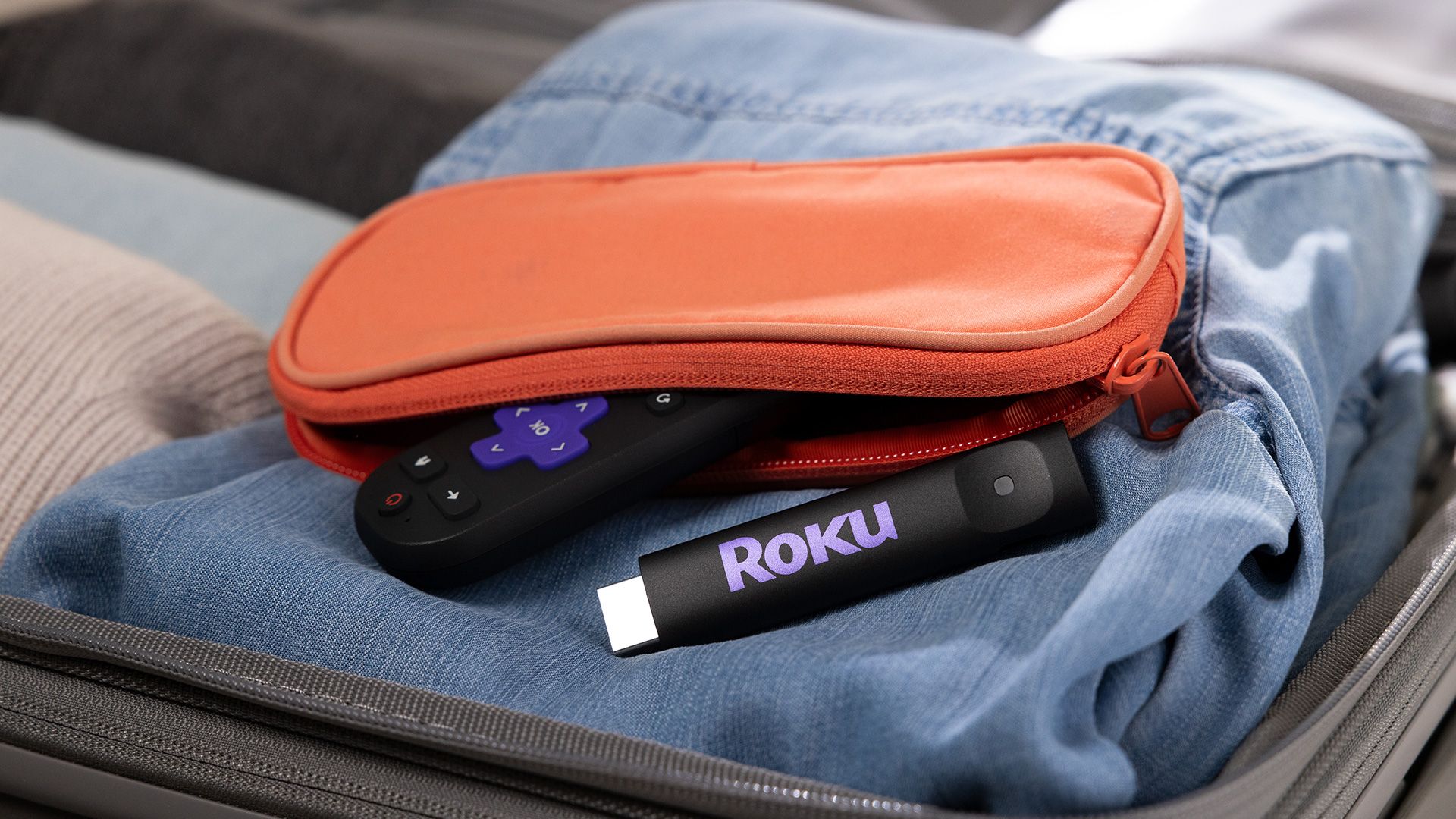 New Roku streaming sticks in a bag.