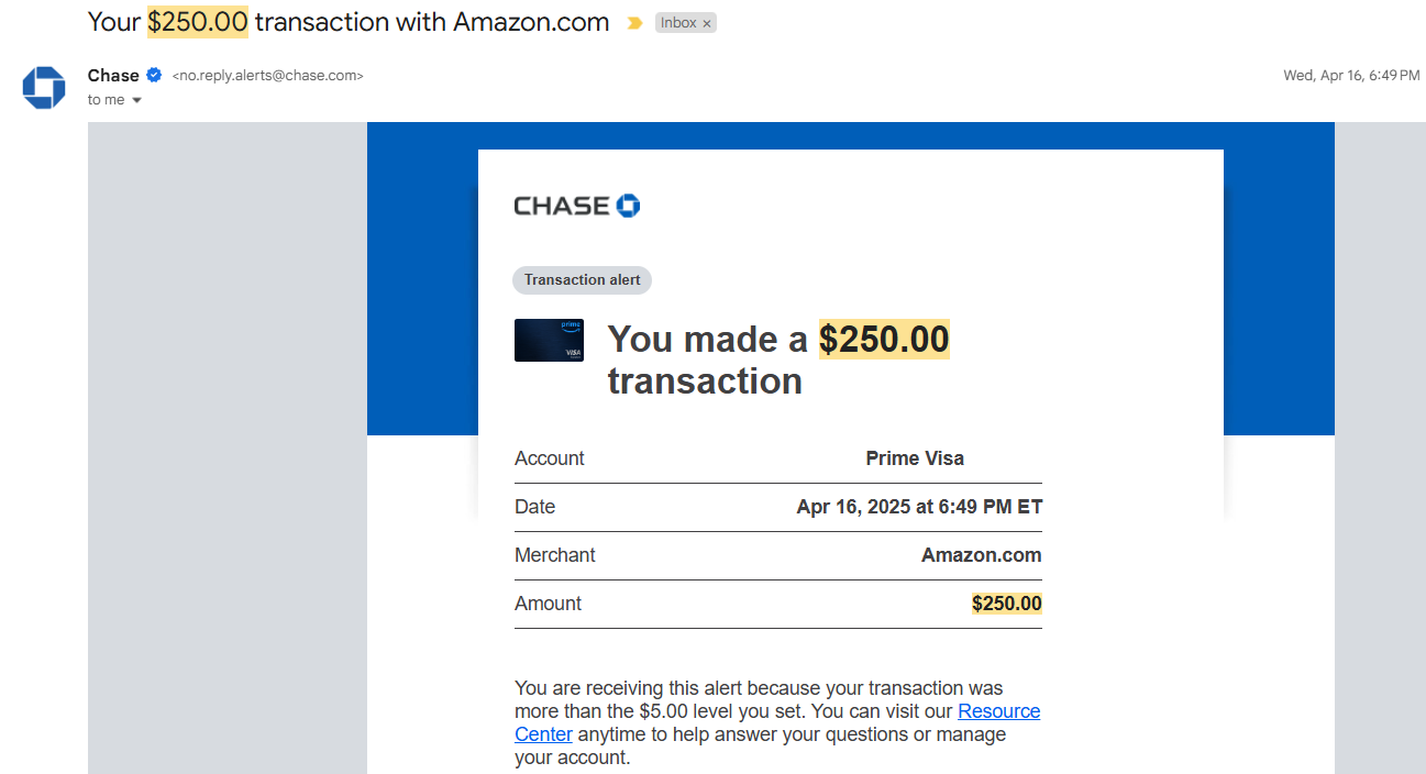 Amazon $250 Fraudulent Charge email