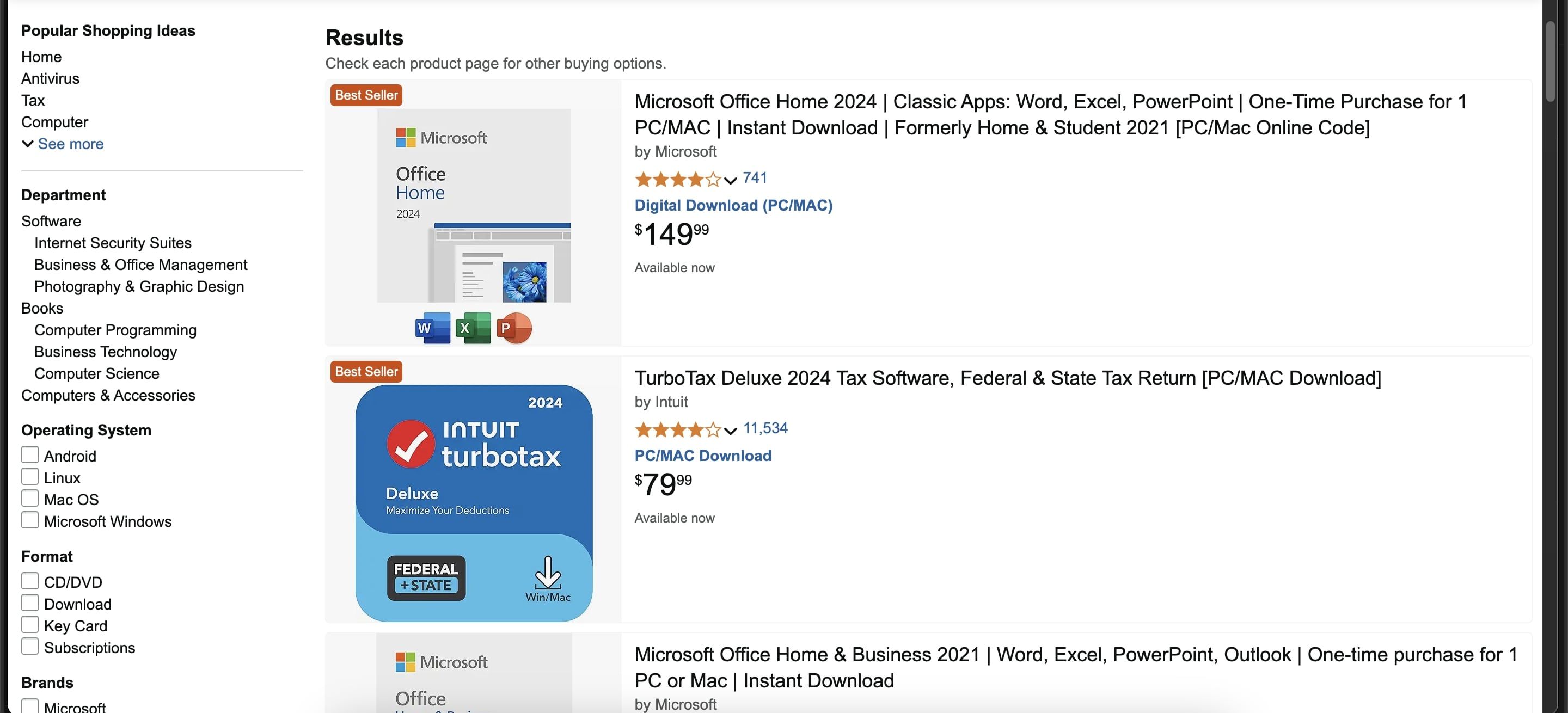 You can buy software on Amazon, but see for these risks