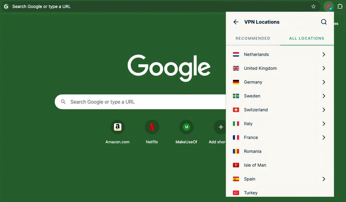 The Express VPN browser extension.