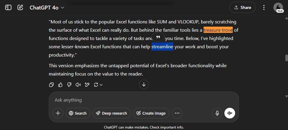 ChatGPT using buzzwords 