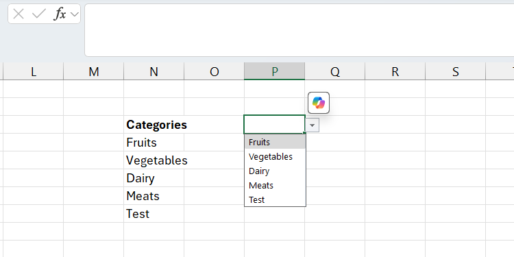 The extra space at the end of the list removed using the TRIMRANGE function in Excel.