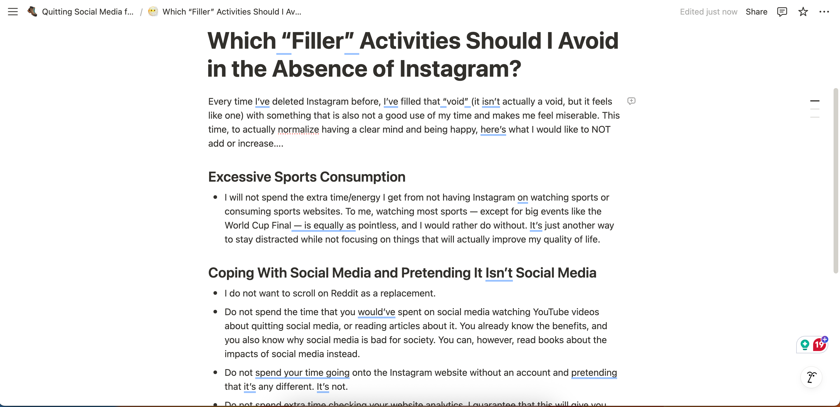Outlining Notes in Nortion 