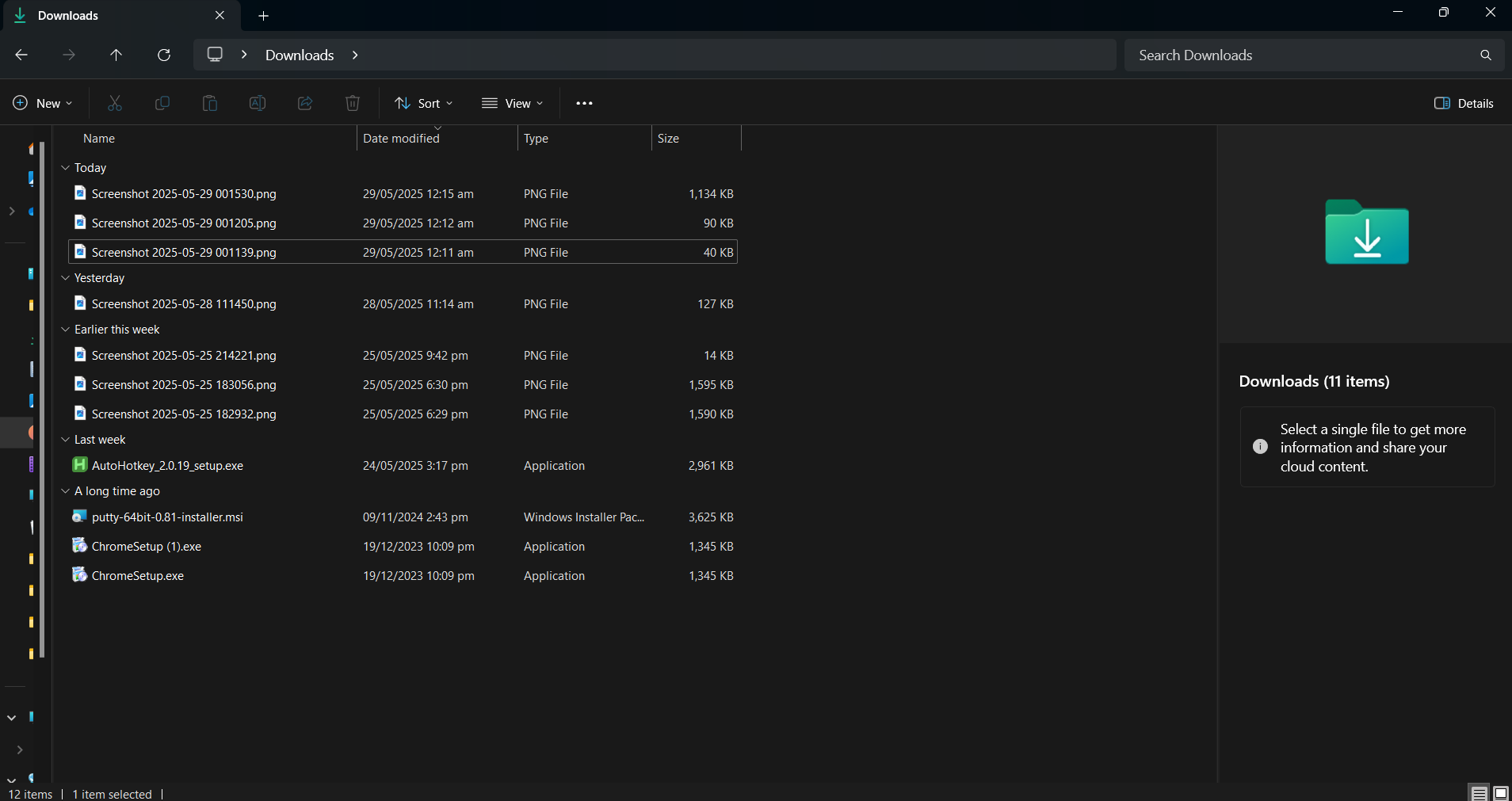 Messy downloads folder