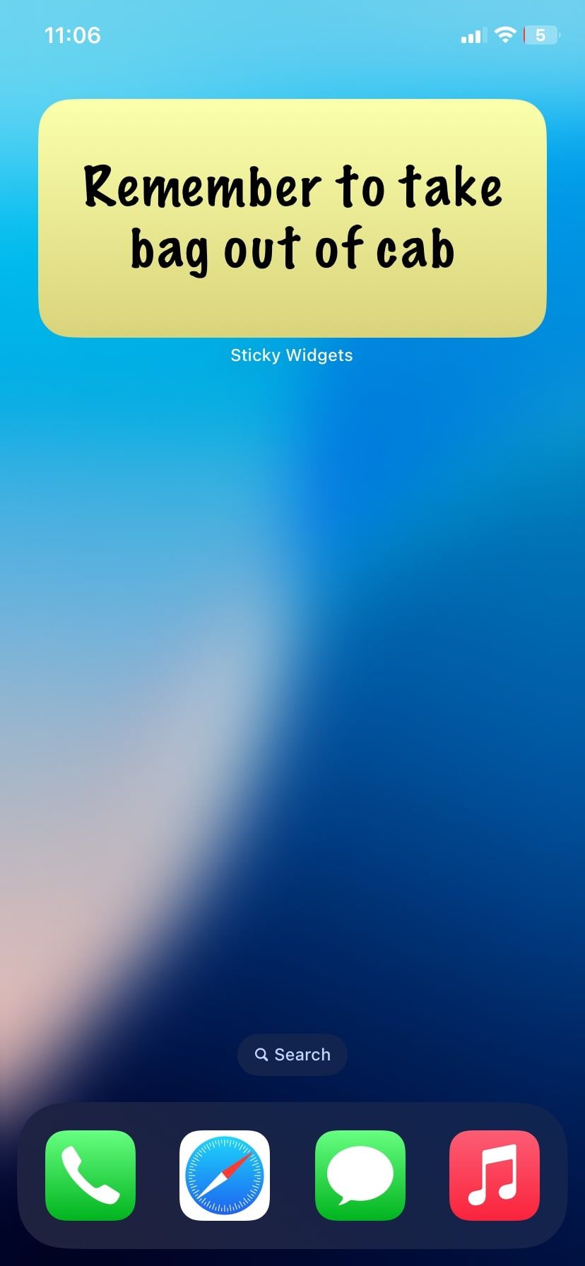 Виджет Sticky на главном экране