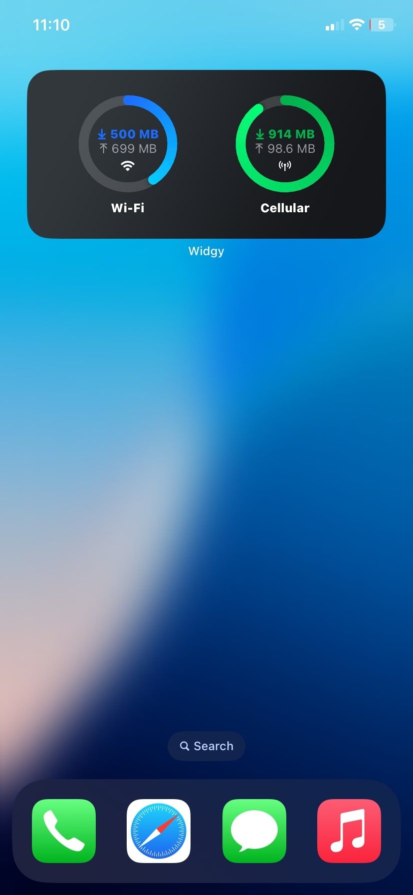 Виджет Widgy на главном экране