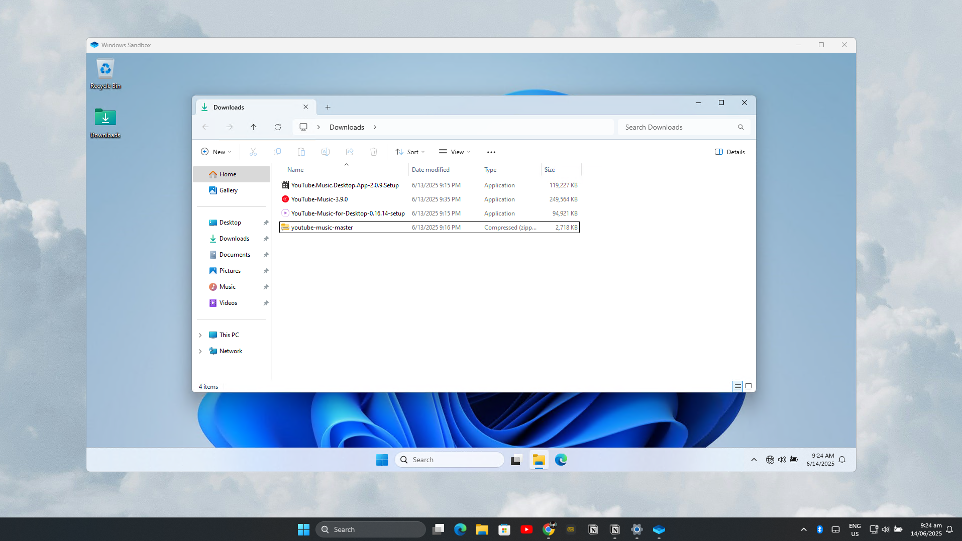 Windows Sandbox با نقشه برداری پوشه و شبکه غیرفعال