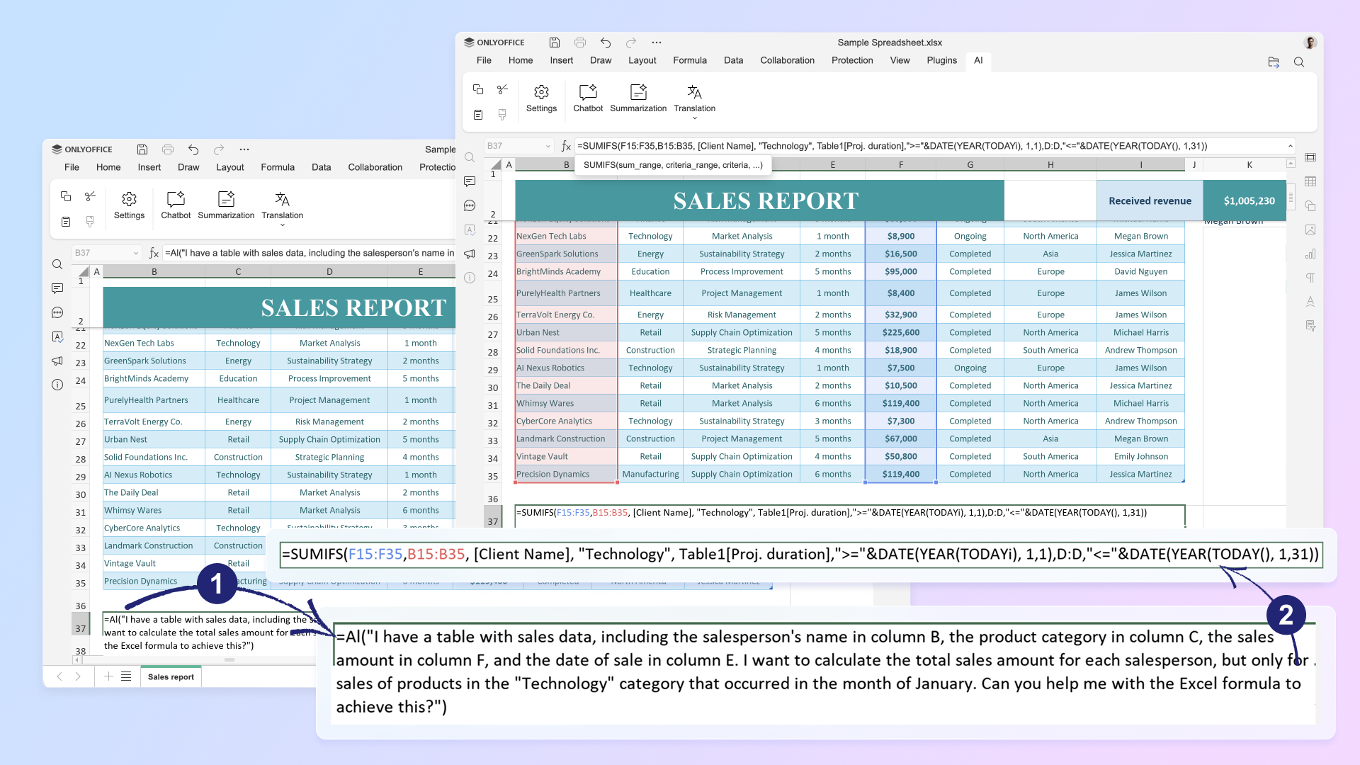 AI Spreadsheets onlyoffice docs 9