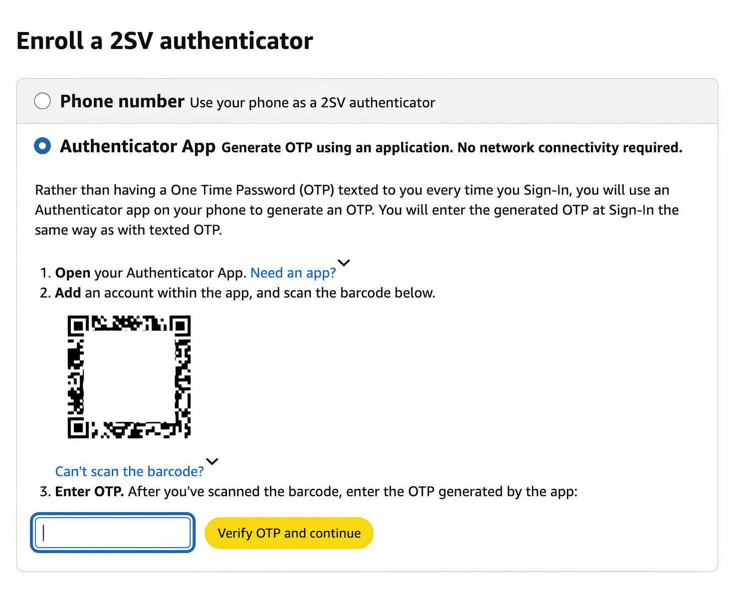 Amazon 2SV Authenticator.
