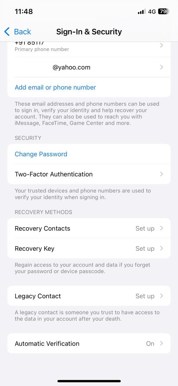 تنظیمات 2FA حساب اپل در آیفون