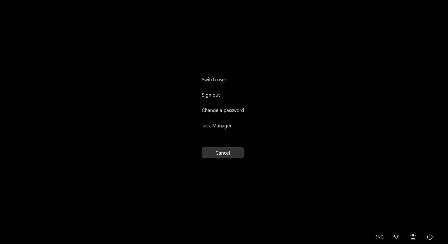 Ctrl Alt Del menu in Windows 11