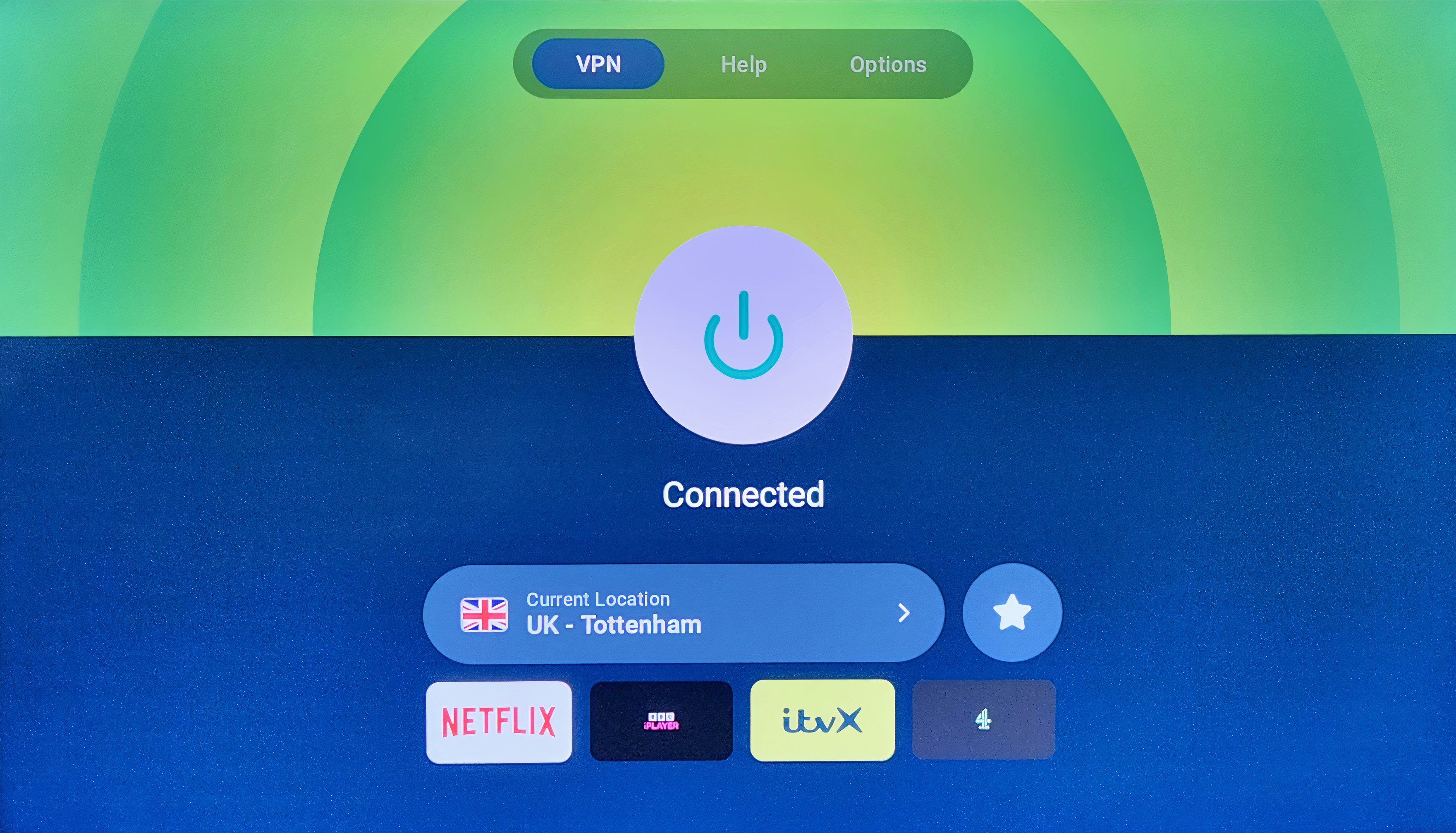 The ExpressVPN app installed on a Fire TV Stick.