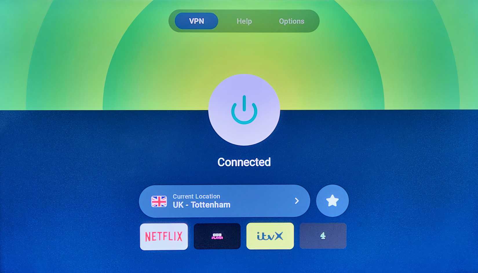 The ExpressVPN app installed on a Fire TV Stick.