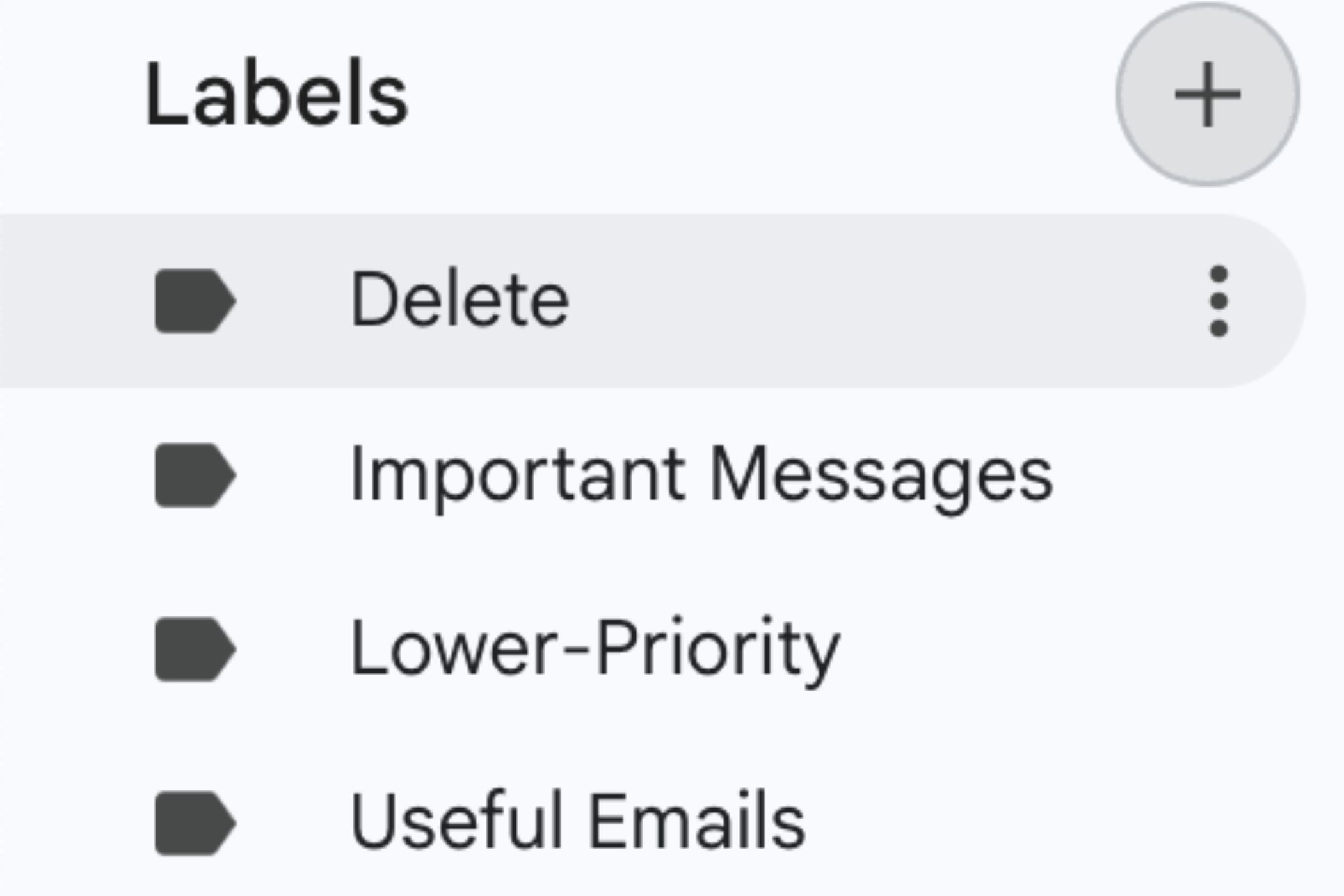 Gmail Labels in the Web App