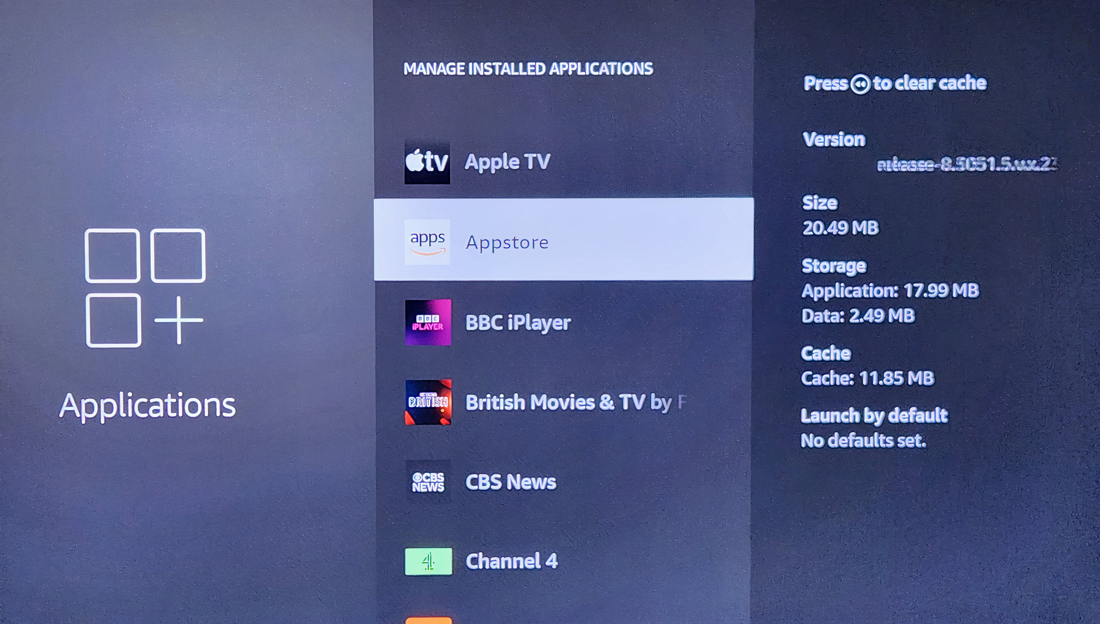 Installed Apps on Fire TV Stick.