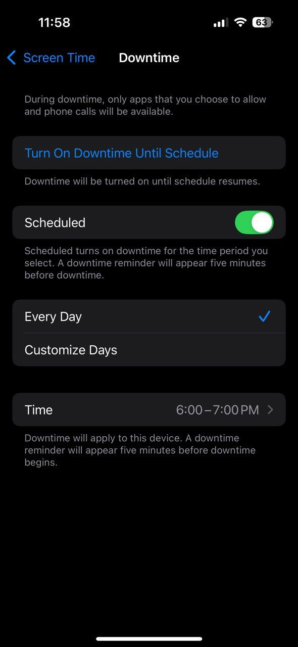iPhone Screen Time Limit Usage Set Downtime Schedule