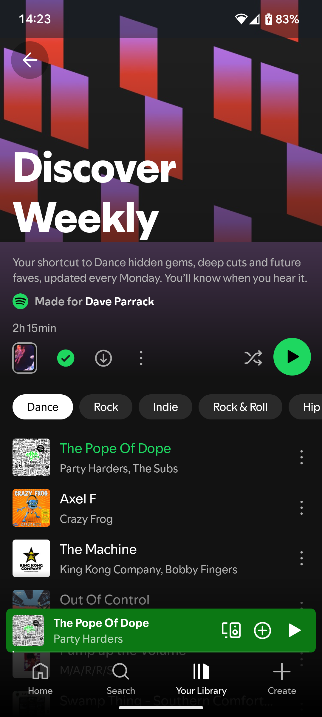 Spotify's new Discover Weekly genres