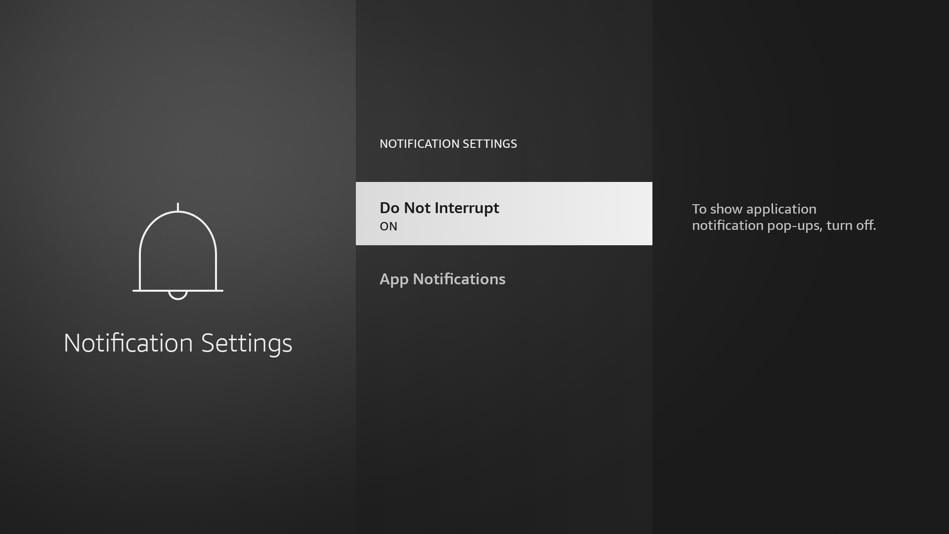 Notification settings in Fire TV stick