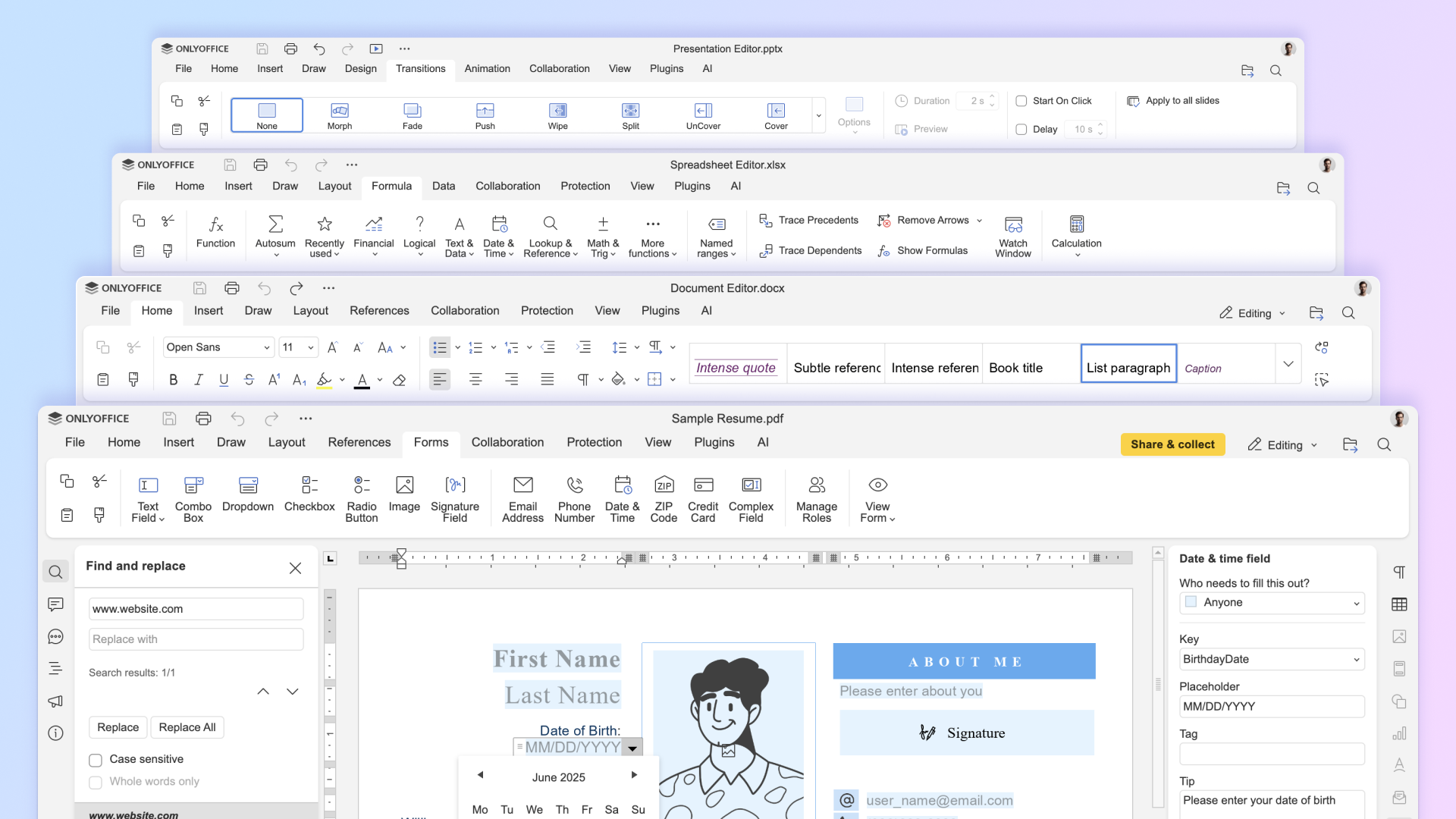 ONLYOFFICE Docs 9 redesigned interface