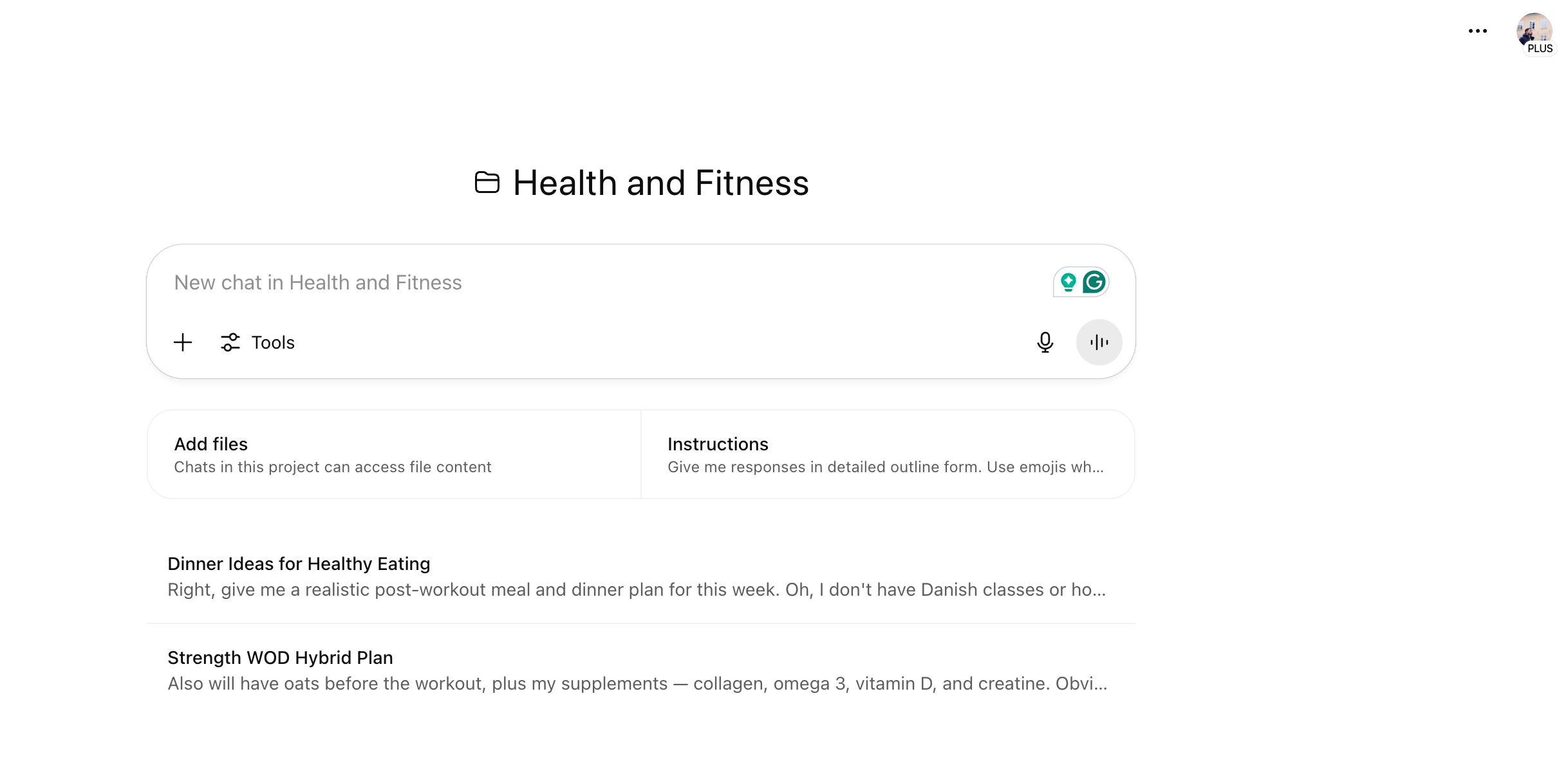 A Health and Fitness Project in the ChatGPT App