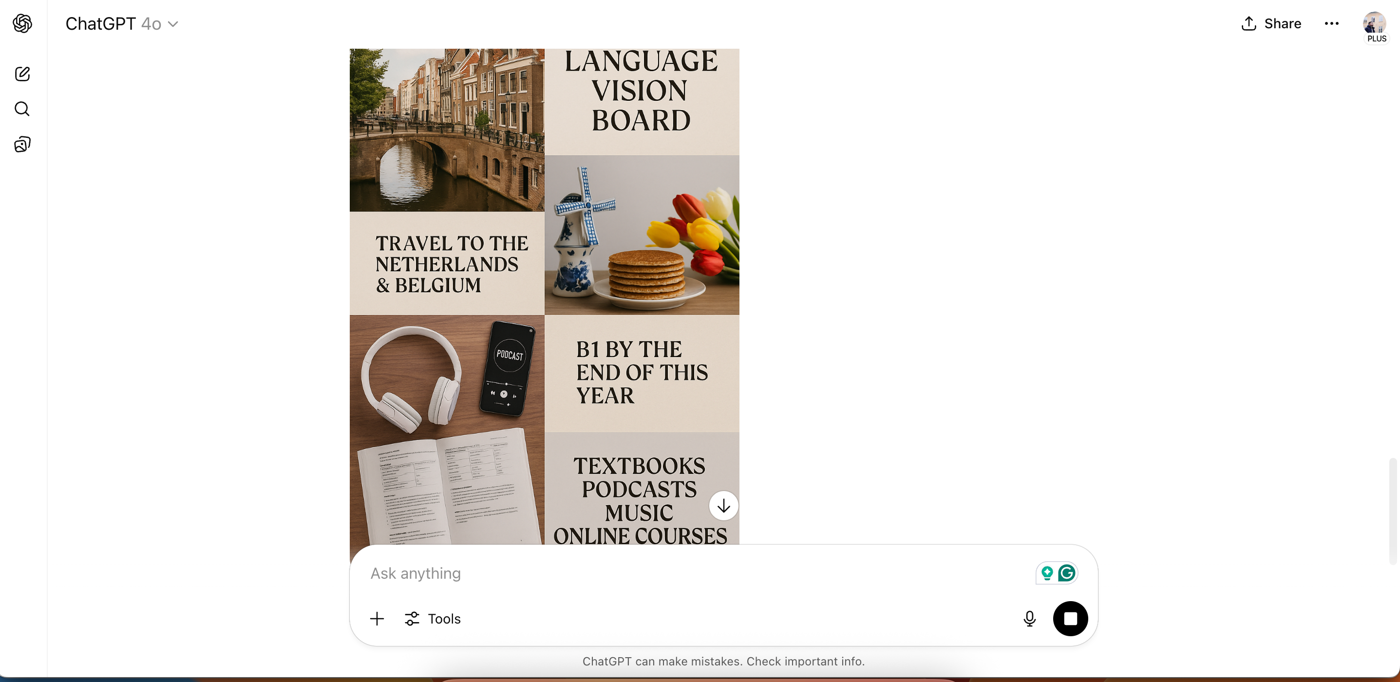 Creating a language-learning vision board